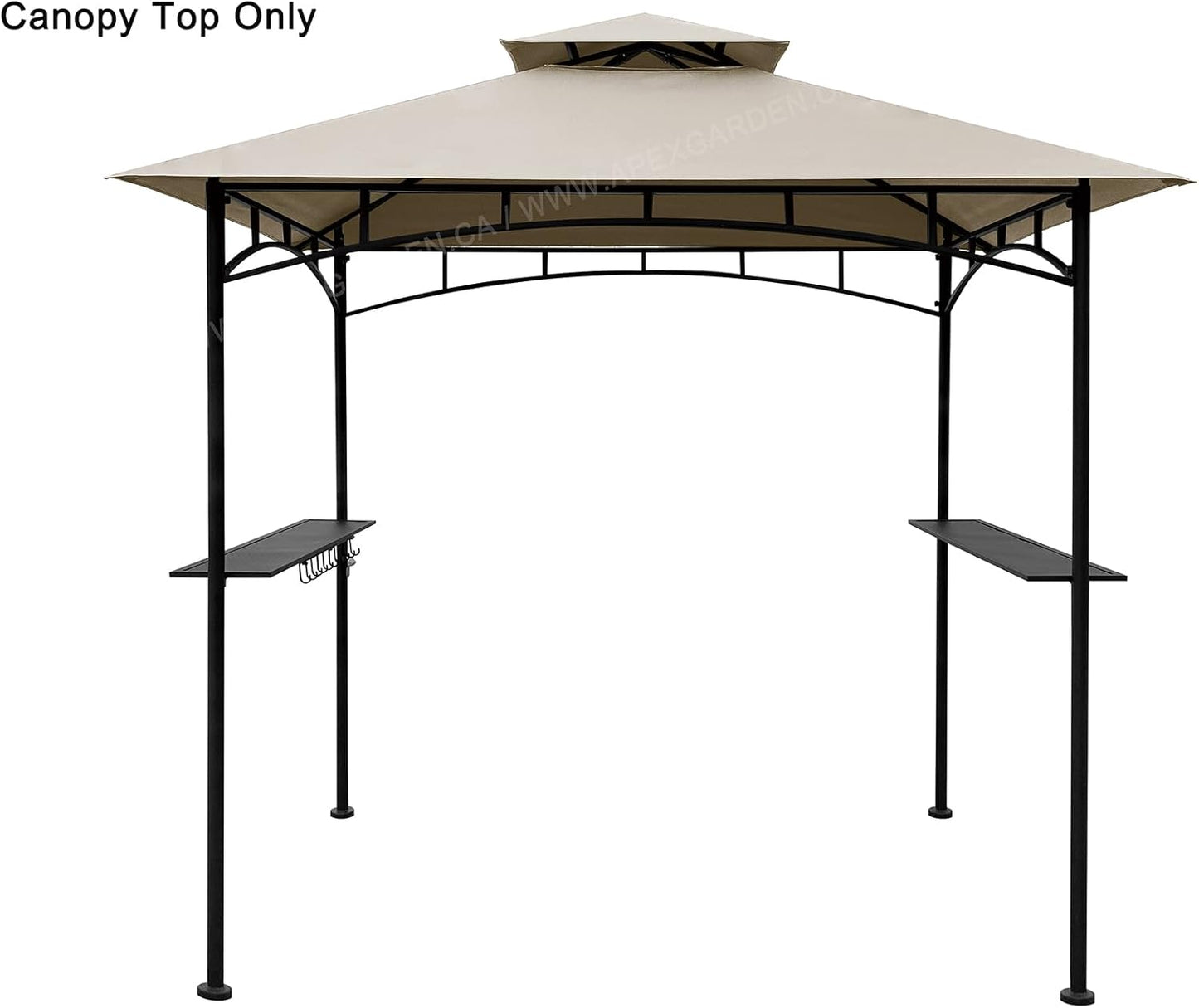 APEX GARDEN Replacement Canopy Top CAN ONLY FIT for model #L-GG001PST-F 8' X 5' Brown Double Tiered Canopy Grill BBQ Gazebo (Top Only) (Beige) - APEX GARDEN US