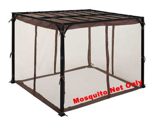 Replacement Mosquito Net for Flat-Roof Pergola - Mesh Bug Net Only - APEX GARDEN US