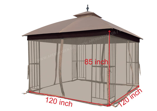 APEX GARDEN Universal 10' x 10' Gazebo Replacement Mosquito Netting - APEX GARDEN US