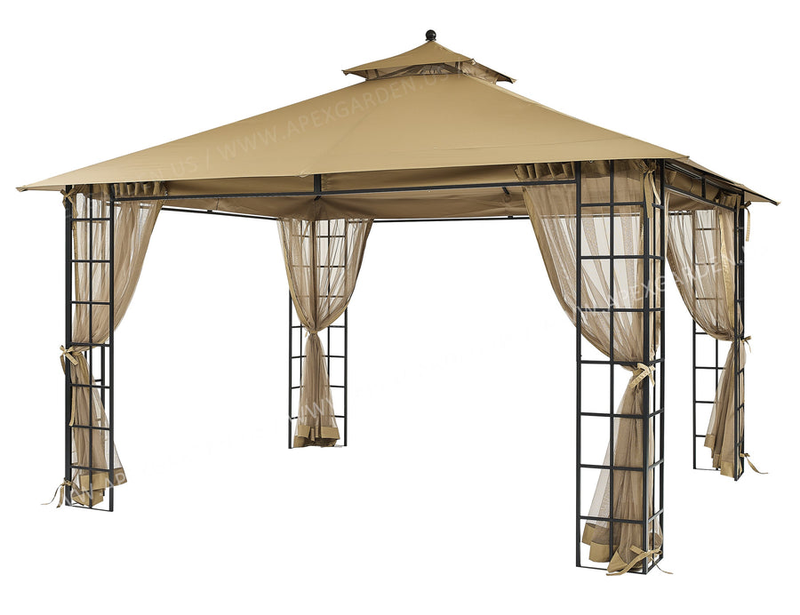 APEX GARDEN YH-20S089HD10 ft. x 12 ft. Melody Gazebo with Mosquito Net - APEX GARDEN US