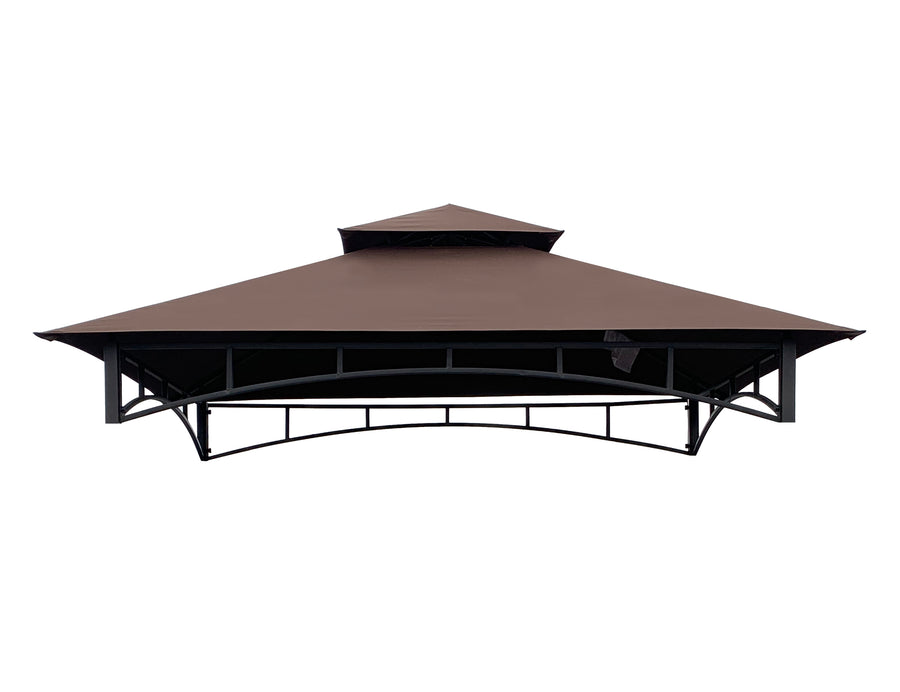 APEX GARDEN Replacement Canopy Top for Model #L-GG001PST-F 8' X 5' Brown Double Tiered Canopy Grill BBQ Gazebo (Canopy Top Only) - APEX GARDEN US
