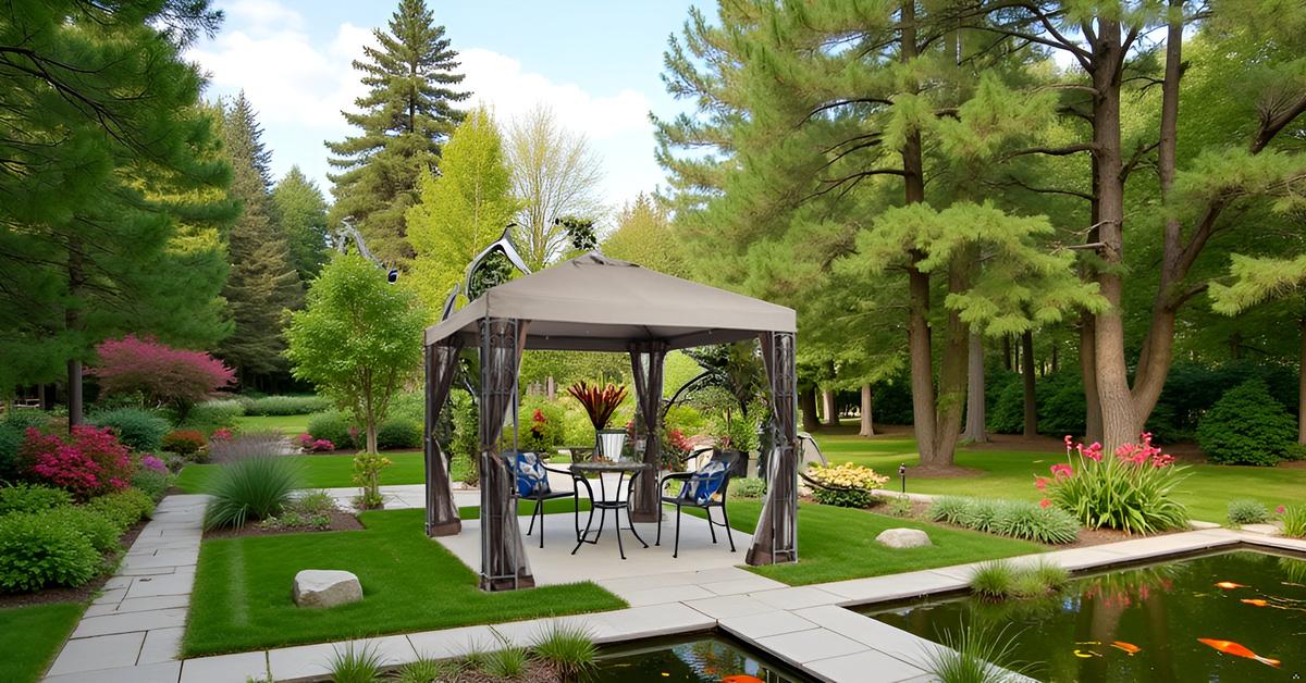 kaaaho APEX GARDEN YH-20S117HD 8 ft. x 8 ft. Gazebo with Mosquito