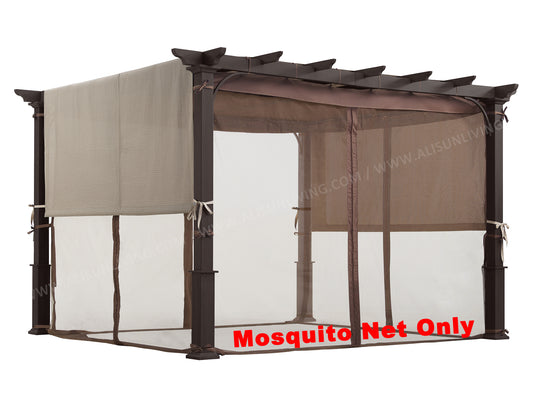 Replacement Mosquito Net for Flat-Roof Pergola - Mesh Bug Net Only - APEX GARDEN US