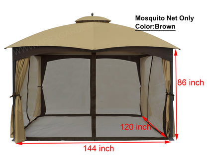 APEX GARDEN Universal 10' x 12' Gazebo Replacement Mosquito Netting - APEX GARDEN US