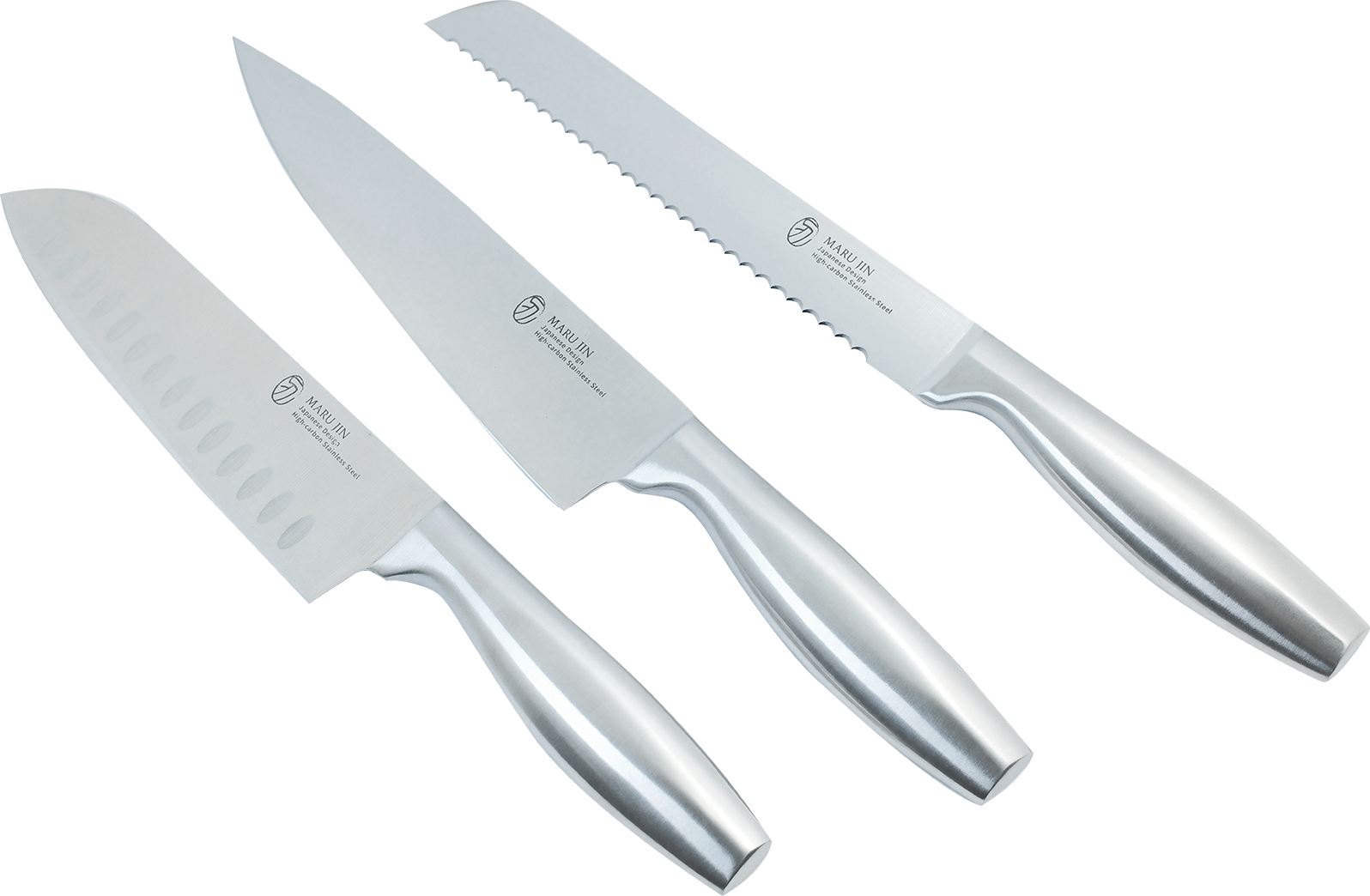 MARU JIN Stainless Steel Knife Block Set with Built-in Sharpener (15 pcs) - APEX GARDEN US