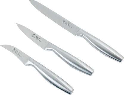 MARU JIN Stainless Steel Knife Block Set with Built-in Sharpener (15 pcs) - APEX GARDEN US