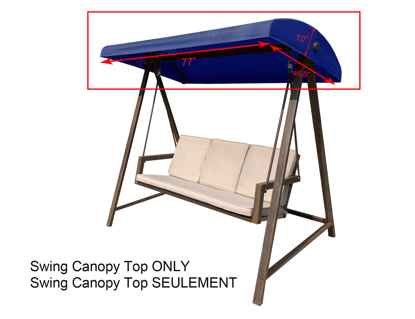 ALISUN Replacement Canopy Top for Model #GCS00250B-YD for Better Homes & Gardens Patio Swing (Top Only) (Canopy Top)