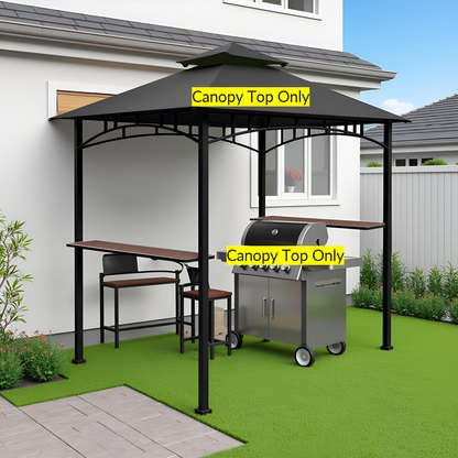 APEX GARDEN Replacement Canopy Top for Model #L-GG001PST-F 8' X 5' Brown Double Tiered Canopy Grill BBQ Gazebo (Canopy Top Only) - APEX GARDEN US