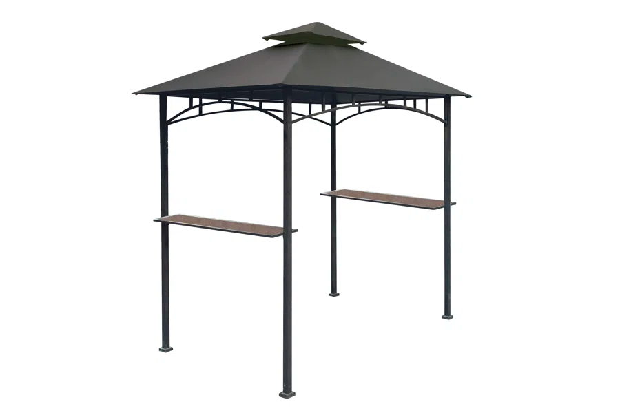 APEX GARDEN Replacement Canopy Top for Model #L-GG001PST-F 8' X 5' Brown Double Tiered Canopy Grill BBQ Gazebo (Canopy Top Only) - APEX GARDEN US