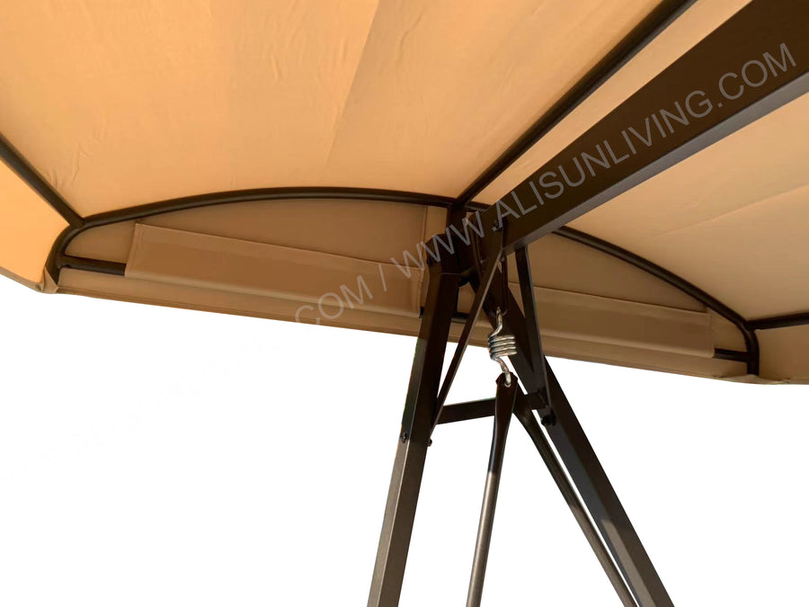 ALISUN Replacement Canopy Top for Model#GCS00395A Style Selections 3-person Brown Steel Outdoor Swing (Top Only) - APEX GARDEN US
