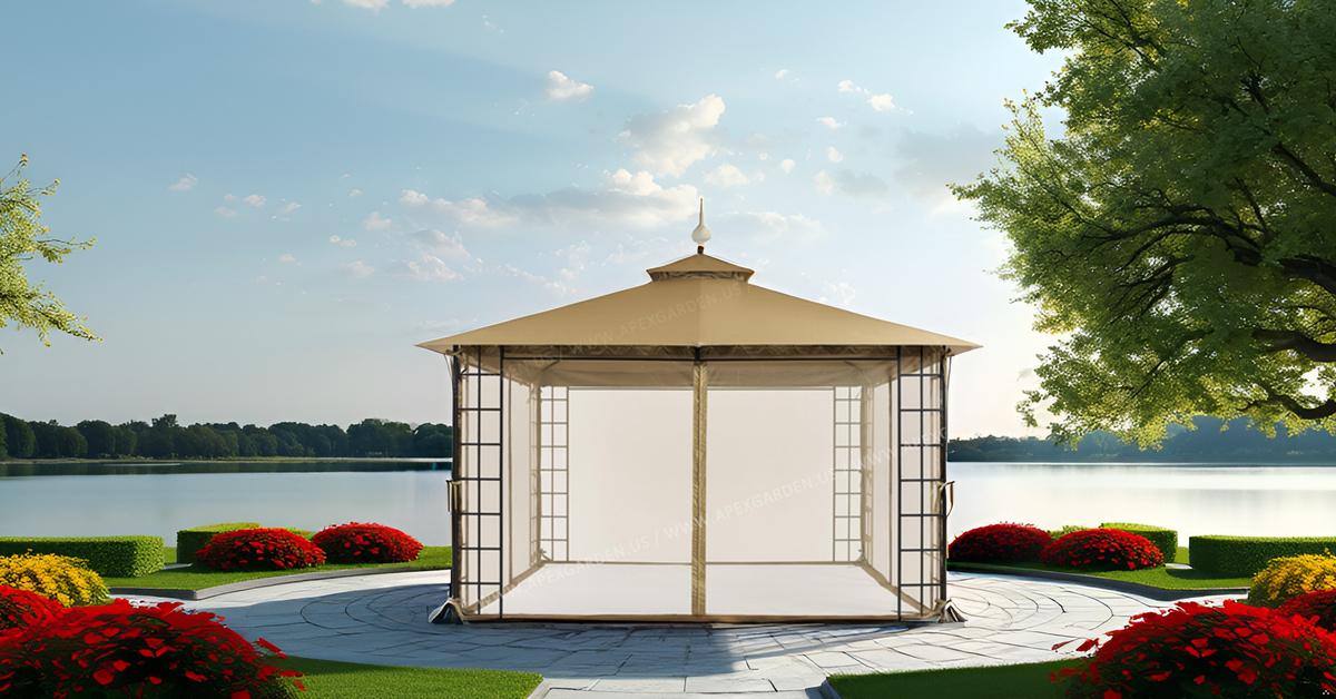 APEX GARDEN YH-20S089HD 10 ft. x 12 ft. Melody Gazebo with Mosquito Net - APEX GARDEN US