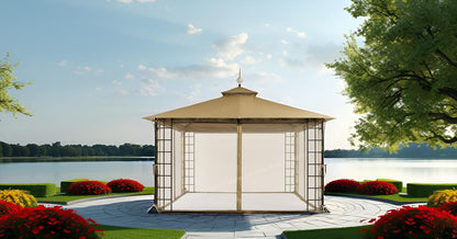 APEX GARDEN YH-20S089HD 10 ft. x 12 ft. Melody Gazebo with Mosquito Net - APEX GARDEN US