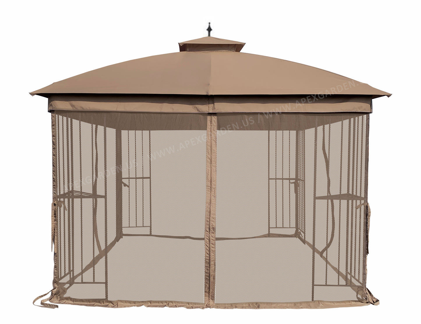 APEX GARDEN Canopy Top for Style Selections 10 ft x 10 ft Brown Metal Square Semi- Gazebo Model #TPGAZ9116 / #TPGAZ9116A / #TPGAZ9116B (Top Only) - APEX GARDEN US
