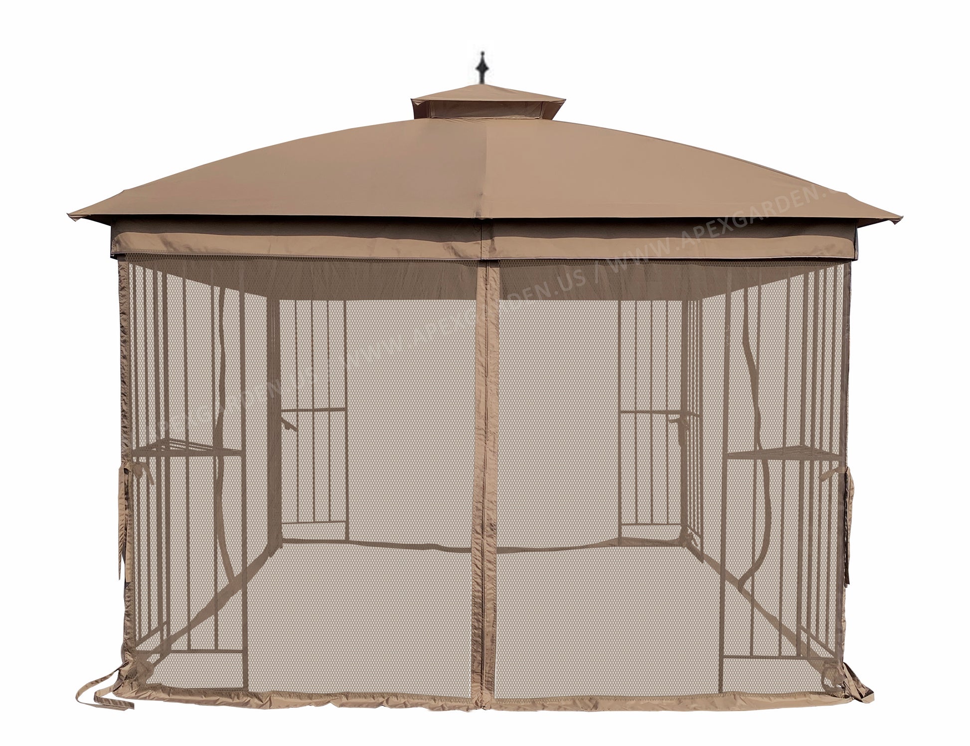 APEX GARDEN Canopy Top for Style Selections 10 ft x 10 ft Brown Metal Square Semi- Gazebo Model #TPGAZ9116 / #TPGAZ9116A / #TPGAZ9116B (Top Only) - APEX GARDEN US