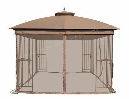 APEX GARDEN Canopy Top for Style Selections 10 ft x 10 ft Brown Metal Square Semi- Gazebo Model #TPGAZ9116 / #TPGAZ9116A / #TPGAZ9116B (Top Only) - APEX GARDEN US