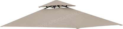 APEX GARDEN Replacement Canopy Top CAN ONLY FIT for model #L-GG001PST-F 8' X 5' Brown Double Tiered Canopy Grill BBQ Gazebo (Top Only) (Beige) - APEX GARDEN US