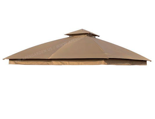 APEX GARDEN Canopy Top for Garden Treasures 10 ft x 10 ft Brown Metal Square Semi- Gazebo Model #L-GZ038PST-F (Top Only) - APEX GARDEN US