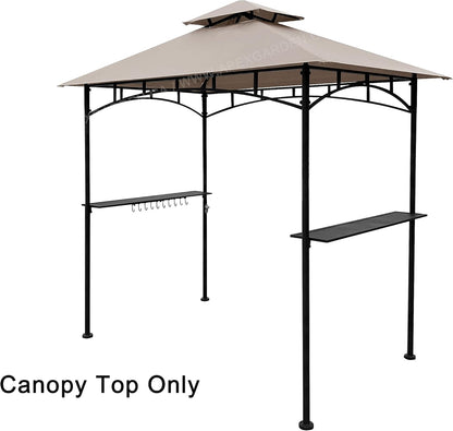 APEX GARDEN Replacement Canopy Top CAN ONLY FIT for model #L-GG001PST-F 8' X 5' Brown Double Tiered Canopy Grill BBQ Gazebo (Top Only) (Beige) - APEX GARDEN US