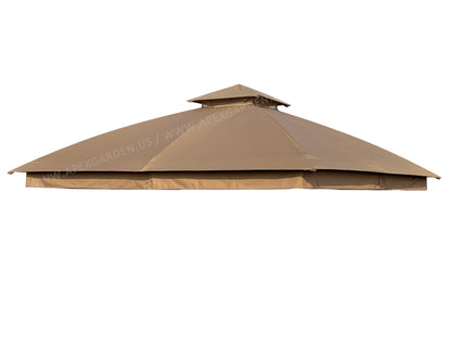 APEX GARDEN Canopy Top for Garden Treasures 10 ft x 10 ft Brown Metal Square Semi- Gazebo Model #L-GZ038PST-F (Top Only) - APEX GARDEN US