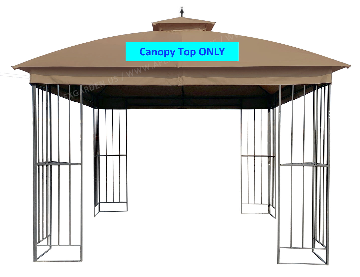 APEX GARDEN Canopy Top for Style Selections 10 ft x 10 ft Brown Metal Square Semi- Gazebo Model #TPGAZ9116 / #TPGAZ9116A / #TPGAZ9116B (Top Only) - APEX GARDEN US