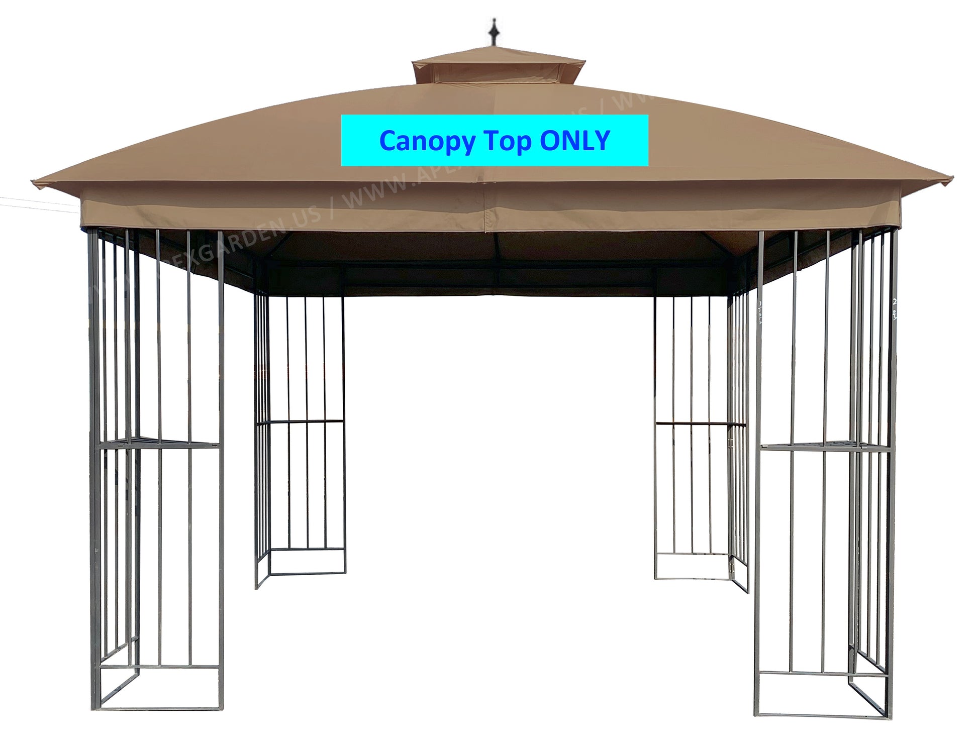 APEX GARDEN Canopy Top for Style Selections 10 ft x 10 ft Brown Metal Square Semi- Gazebo Model #TPGAZ9116 / #TPGAZ9116A / #TPGAZ9116B (Top Only) - APEX GARDEN US