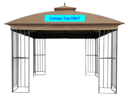 APEX GARDEN Canopy Top for Style Selections 10 ft x 10 ft Brown Metal Square Semi- Gazebo Model #TPGAZ9116 / #TPGAZ9116A / #TPGAZ9116B (Top Only) - APEX GARDEN US
