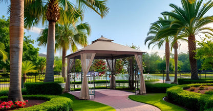 APEX GARDEN Two-Tier 10 ft. x 10 ft. Harmony Gazebo with Mosquito Net and Corner Shelves - APEX GARDEN US