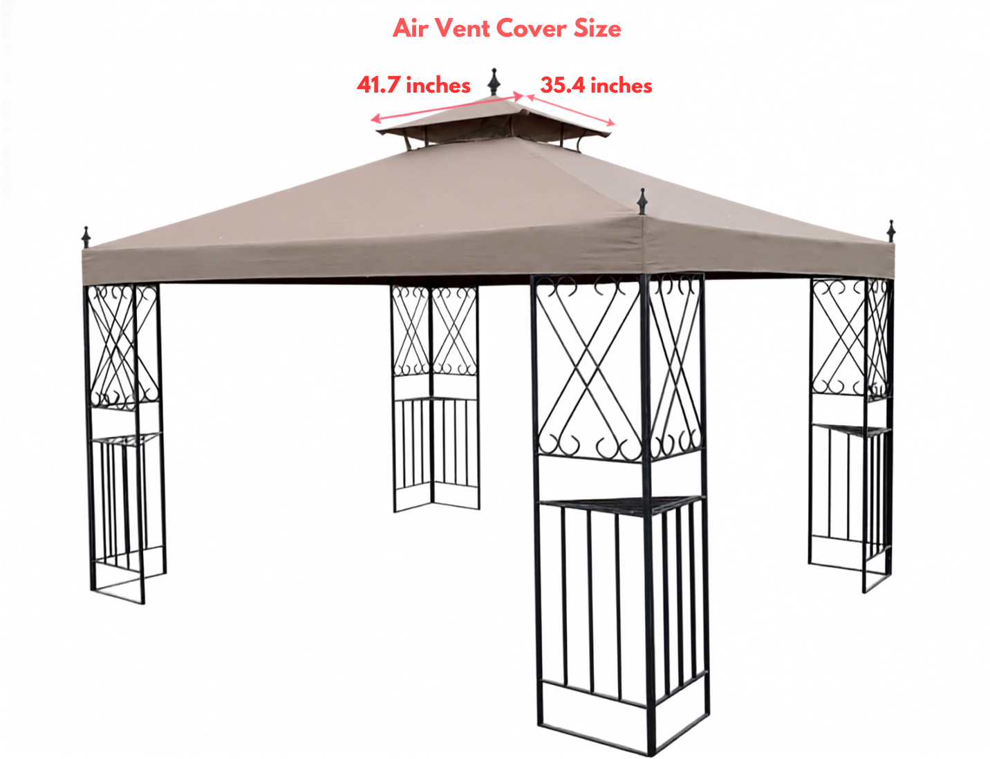 APEX GARDEN Replacement Canopy Top for 10'x12' Monterey Gazebo #L-GZ288PST-4H / L-GZ288PST-4D - APEX GARDEN US