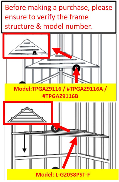 APEX GARDEN Canopy Top for Style Selections 10 ft x 10 ft Brown Metal Square Semi- Gazebo Model #TPGAZ9116 / #TPGAZ9116A / #TPGAZ9116B (Top Only) - APEX GARDEN US
