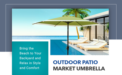 Dual Color 9 Feet Outdoor Patio Table Market Umbrella with Push Button Tilt and Crank - APEX GARDEN US