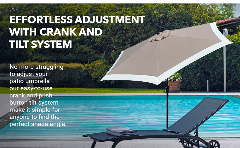 Dual Color 9 Feet Outdoor Patio Table Market Umbrella with Push Button Tilt and Crank - APEX GARDEN US