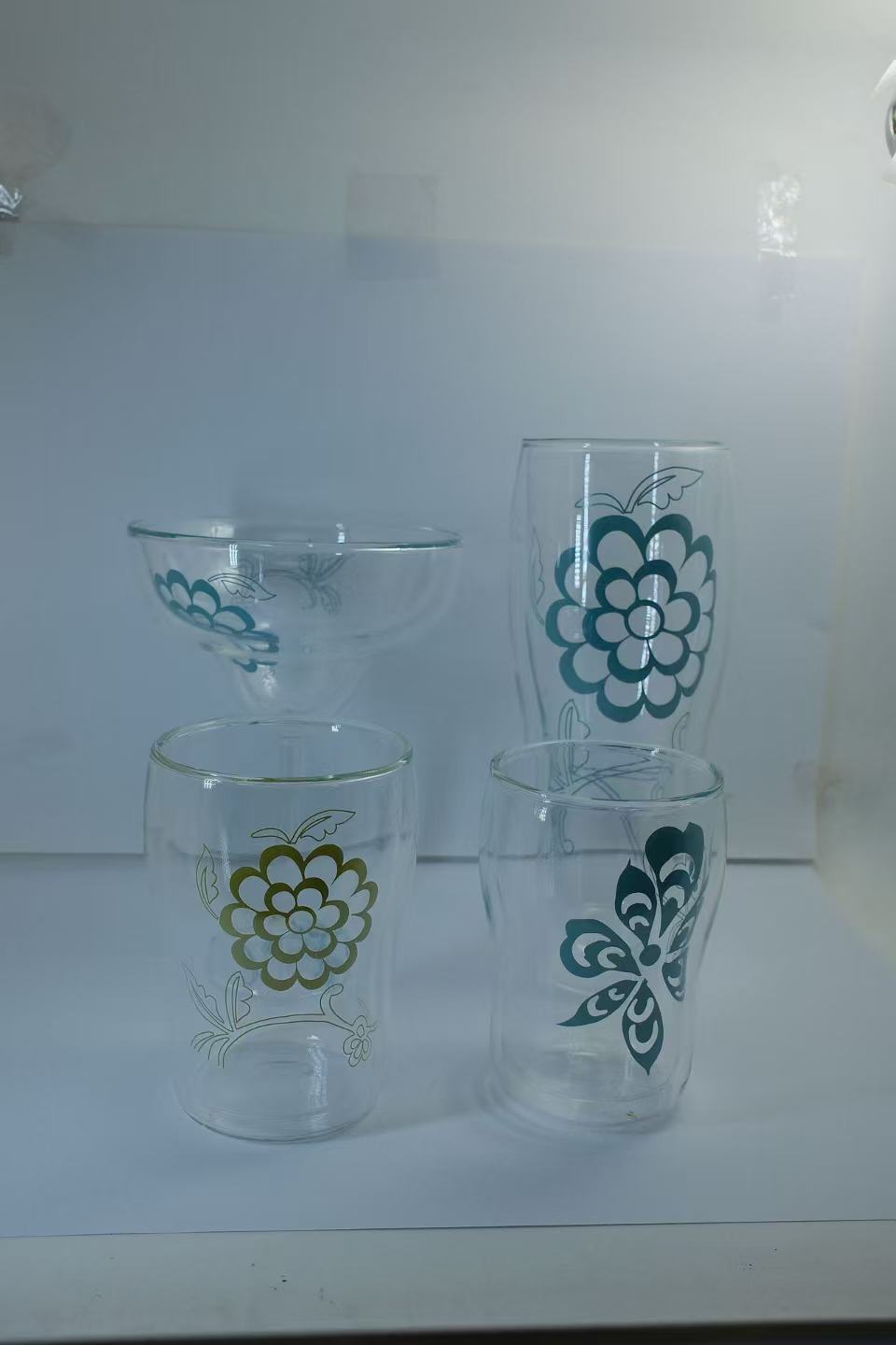 MARU JIN Floral Double-Walled Glass Cup - APEX GARDEN US
