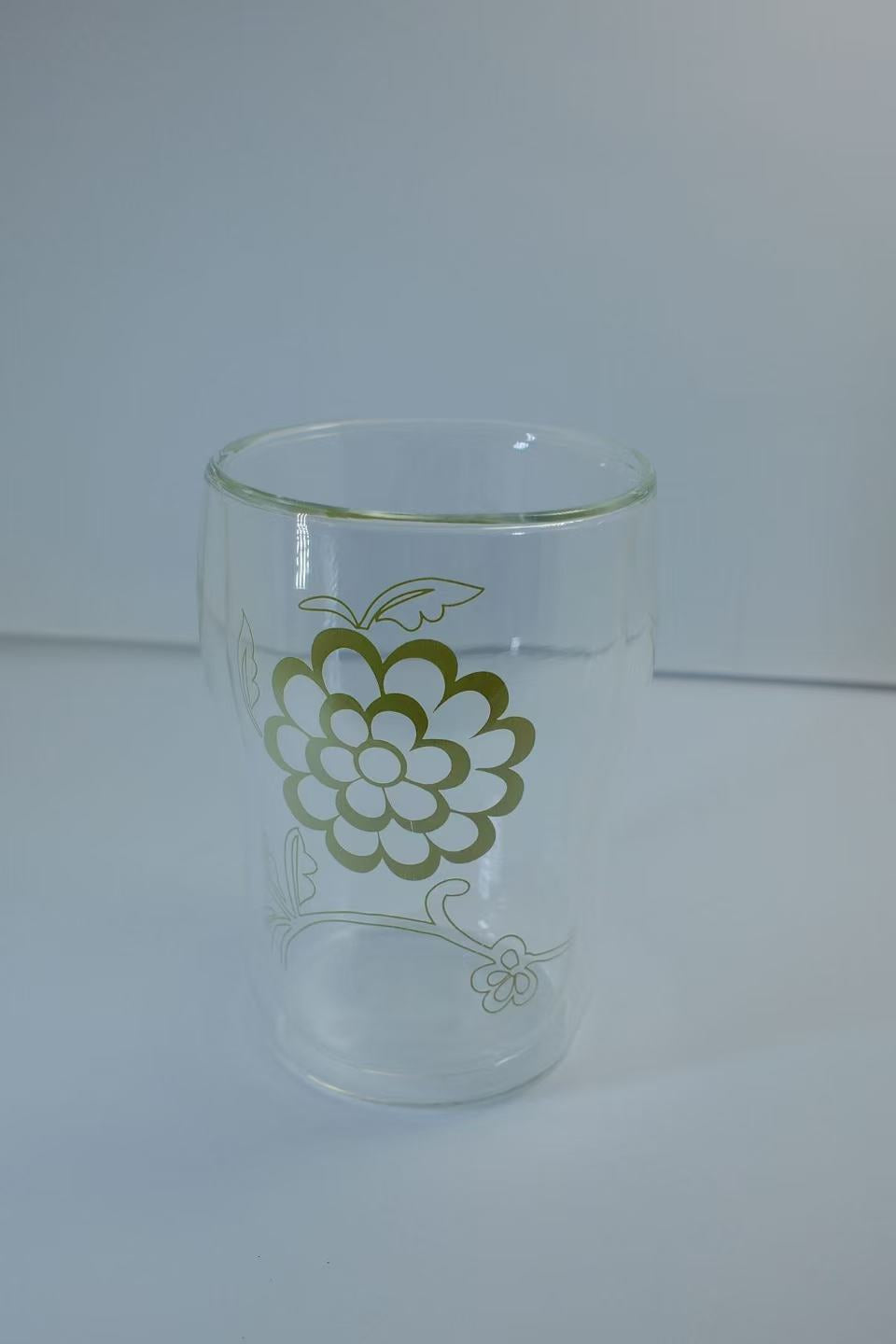 MARU JIN Floral Double-Walled Glass Cup - APEX GARDEN US