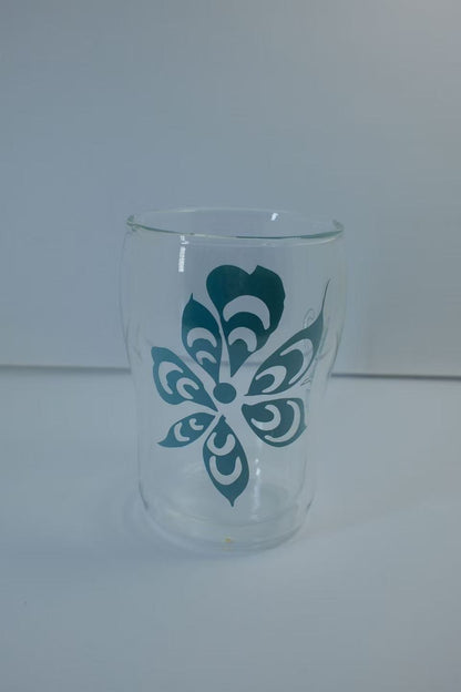 MARU JIN Floral Double-Walled Glass Cup - APEX GARDEN US