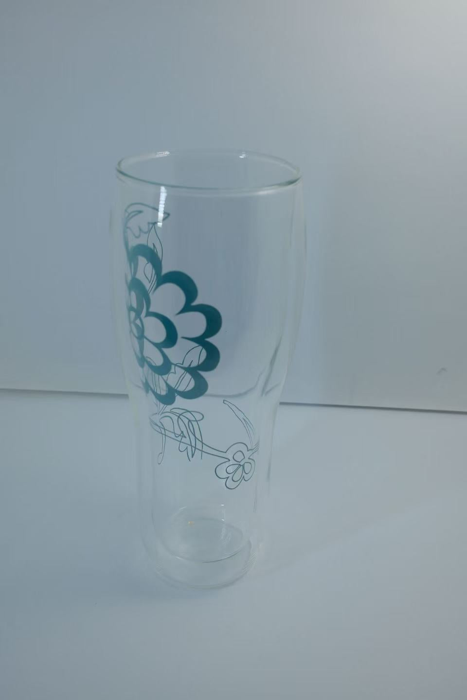 MARU JIN Floral Double-Walled Glass Cup - APEX GARDEN US
