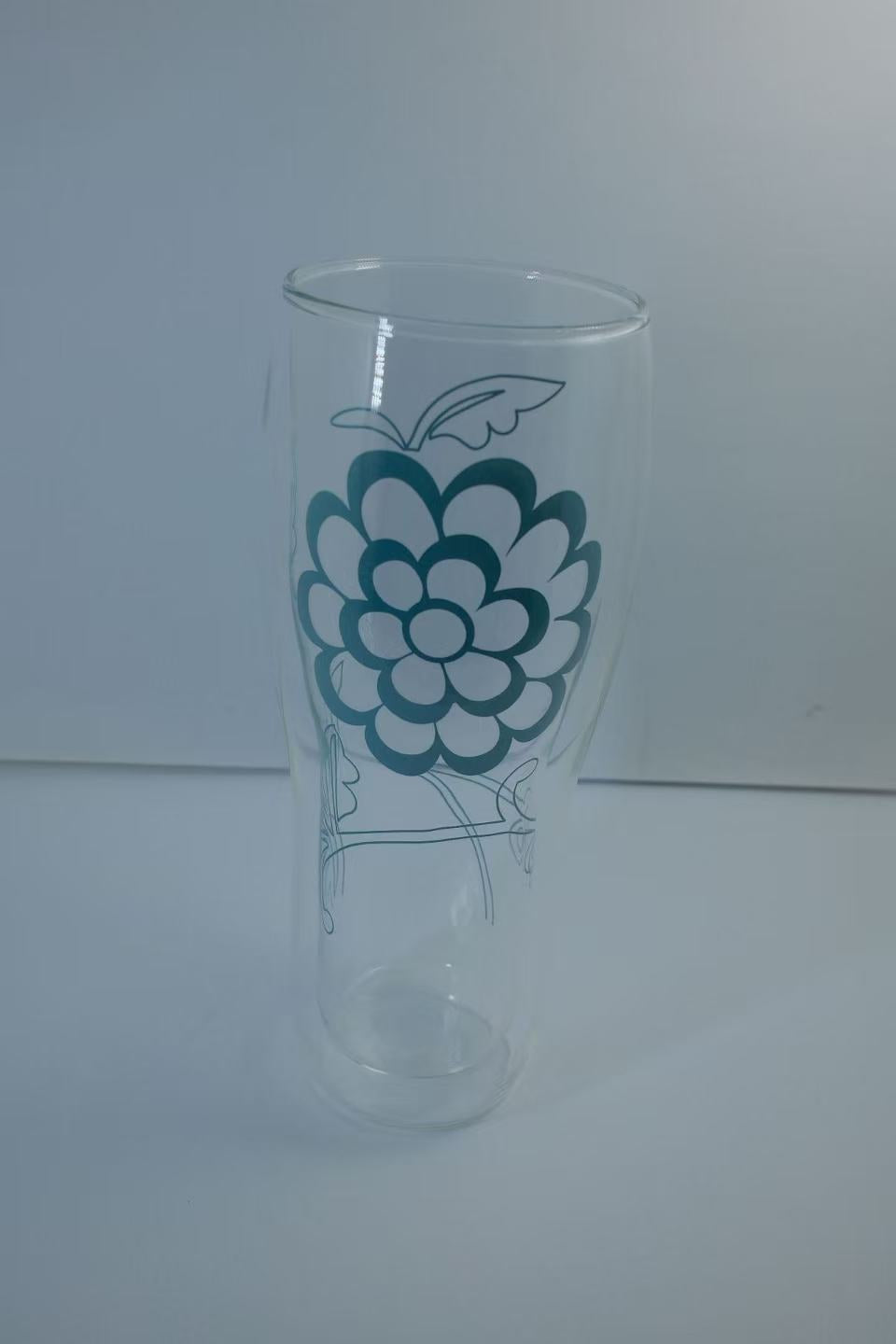 MARU JIN Floral Double-Walled Glass Cup - APEX GARDEN US