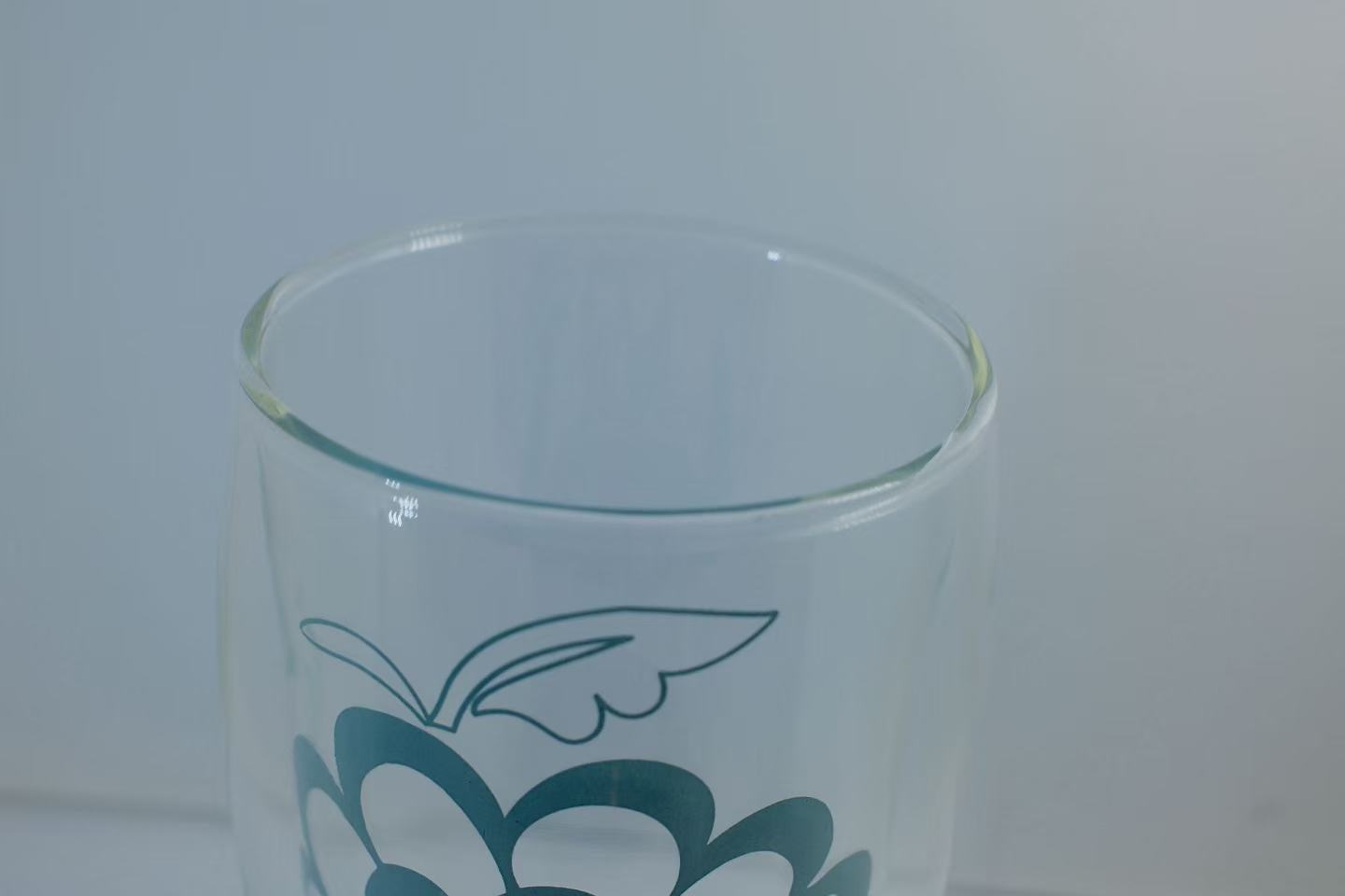 MARU JIN Floral Double-Walled Glass Cup - APEX GARDEN US