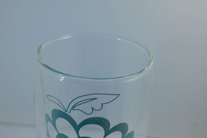 MARU JIN Floral Double-Walled Glass Cup - APEX GARDEN US