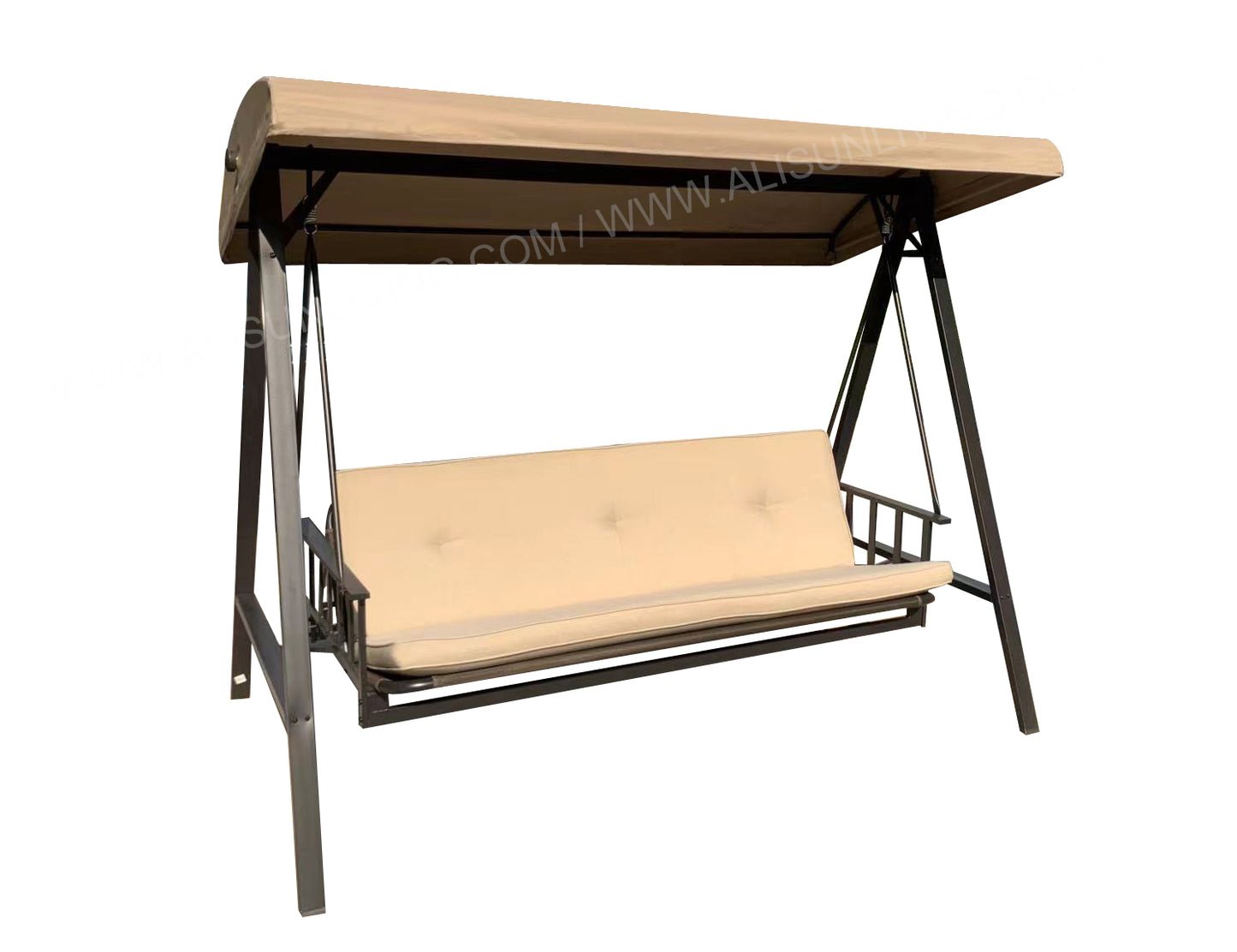 ALISUN Replacement Canopy Top for Model#GCS00395A Style Selections 3-person Brown Steel Outdoor Swing (Top Only) - APEX GARDEN US