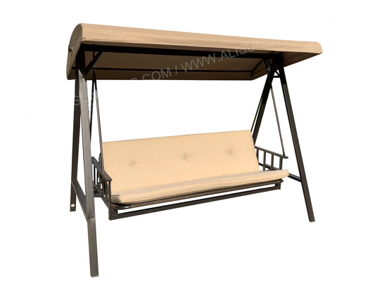 ALISUN Replacement Canopy Top for Model#GCS00395A Style Selections 3-person Brown Steel Outdoor Swing (Top Only) - APEX GARDEN US