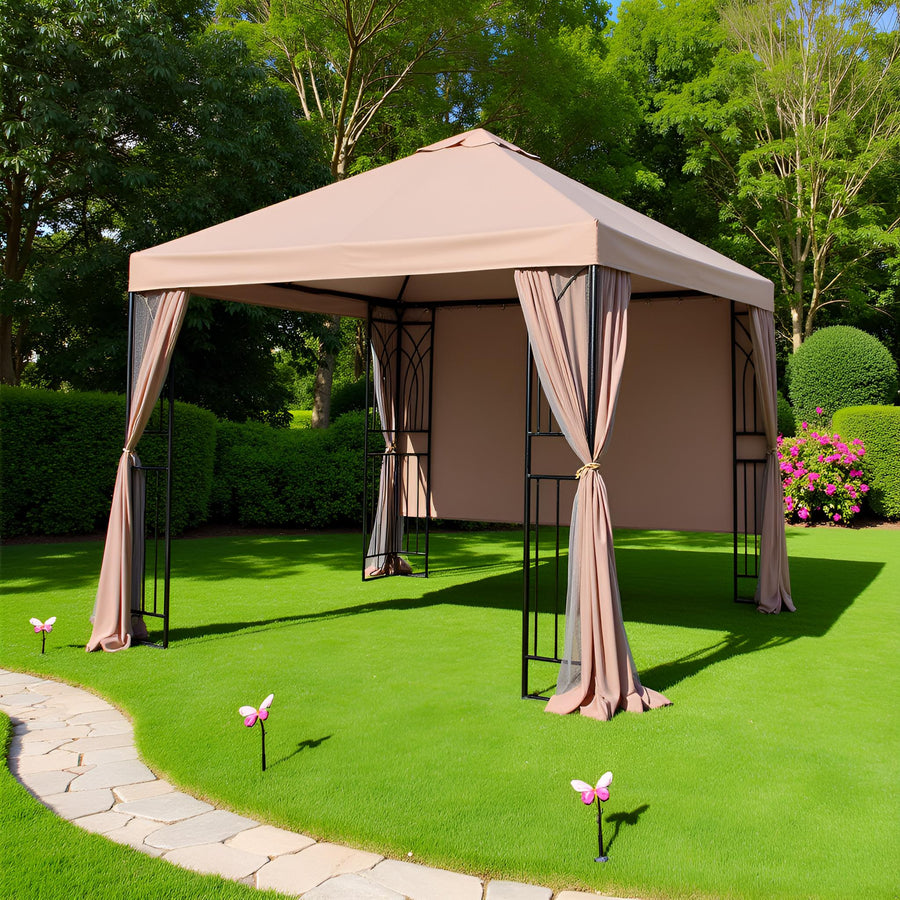 APEX GARDEN Symphony II 10'X10' GAZEBO WITH NET/PRIVACY/PLANTER