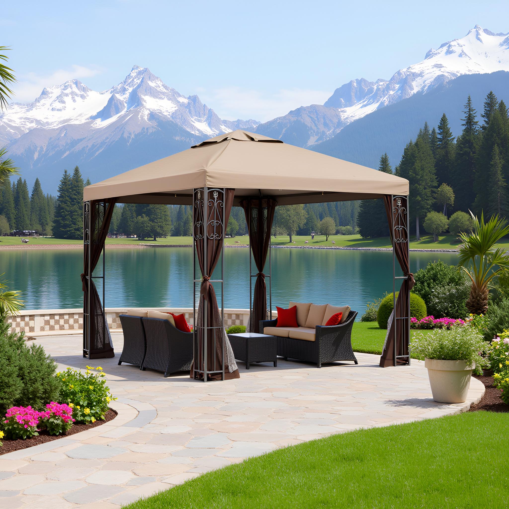 ペテンシー　プロモ APEX GARDEN YH-20S117HD 8 ft. x 8 ft. Gazebo with Mosquito Net