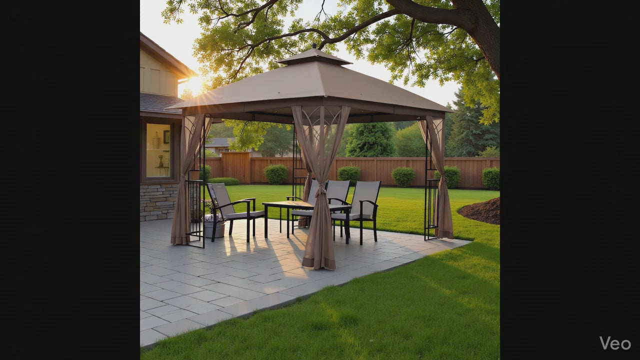 APEX GARDEN Two-Tier 10 ft. x 10 ft. Harmony Gazebo with Mosquito