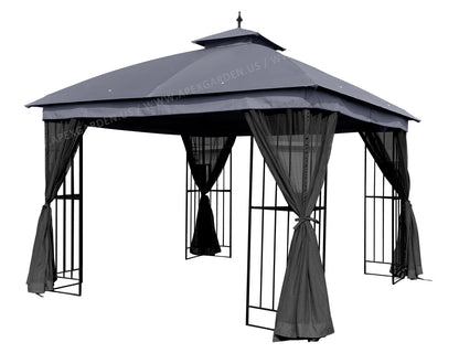 APEX GARDEN Canopy Top for Garden Treasures 10 ft x 10 ft Brown Metal Square Semi- Gazebo Model #L-GZ038PST-F (Top Only) - APEX GARDEN US