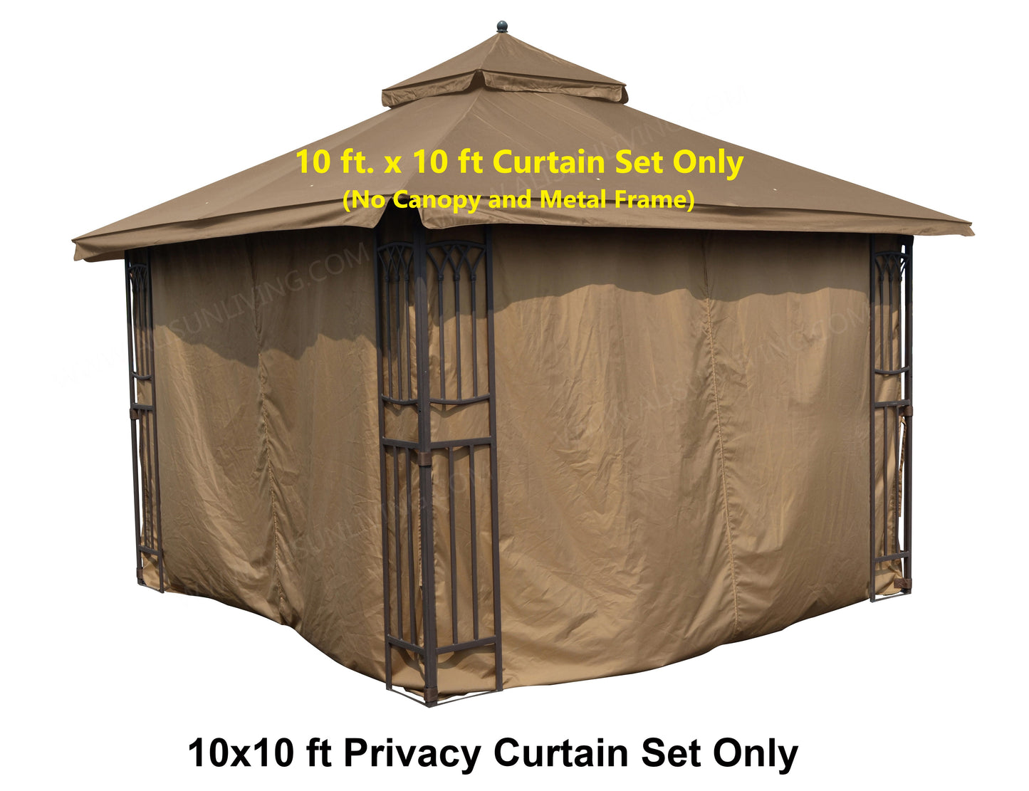APEX GARDEN Universal Privacy Curtain Set for 10' x 10' Gazebo - APEX GARDEN US