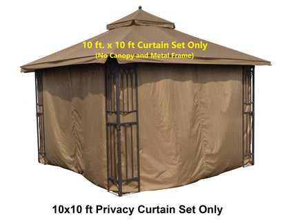 APEX GARDEN Universal Privacy Curtain Set for 10' x 10' Gazebo - APEX GARDEN US