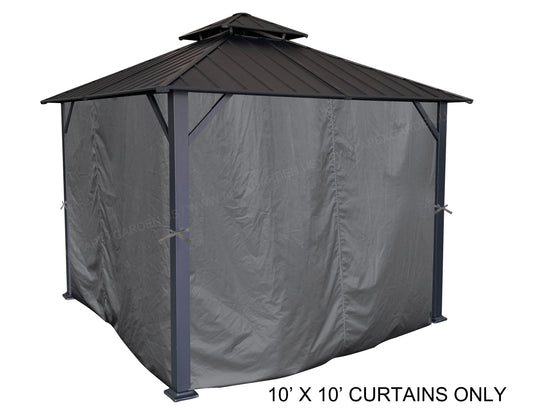 APEX GARDEN Universal 10'X10' Gazebo Curtain Set for 4 sides - APEX GARDEN US