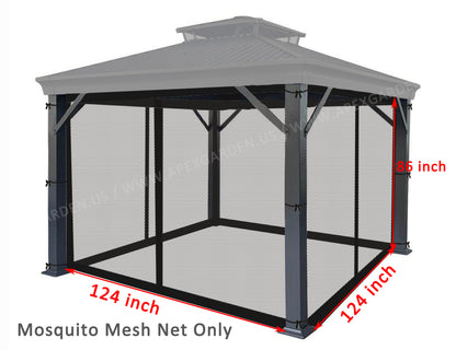 APEX GARDEN Universal 10' x 10' Gazebo Replacement Mosquito Netting - APEX GARDEN US