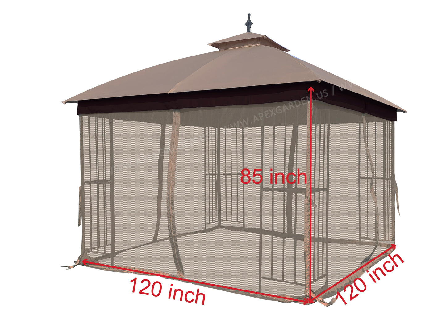 APEX GARDEN Universal 10' x 10' Gazebo Replacement Mosquito Netting - APEX GARDEN US