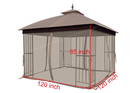APEX GARDEN Universal 10' x 10' Gazebo Replacement Mosquito Netting - APEX GARDEN US